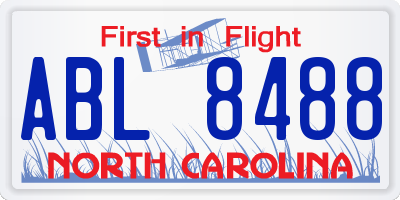 NC license plate ABL8488