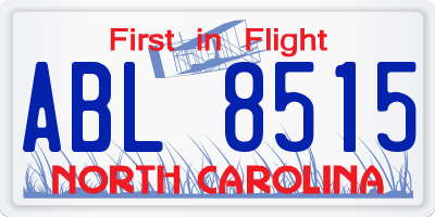 NC license plate ABL8515