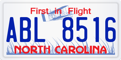 NC license plate ABL8516