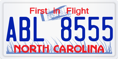 NC license plate ABL8555