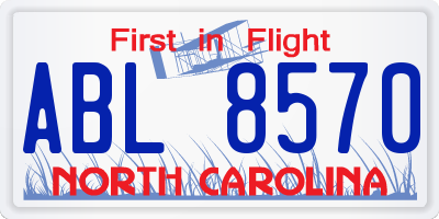 NC license plate ABL8570