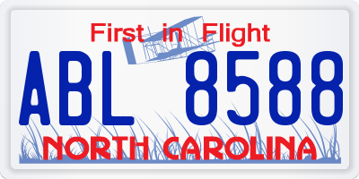 NC license plate ABL8588