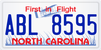 NC license plate ABL8595