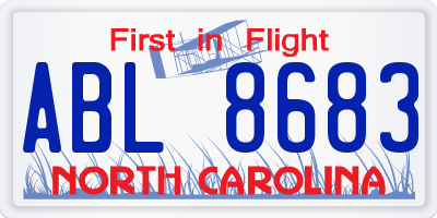 NC license plate ABL8683