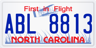 NC license plate ABL8813