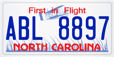 NC license plate ABL8897