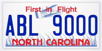NC license plate ABL9000
