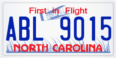 NC license plate ABL9015