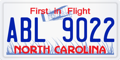 NC license plate ABL9022