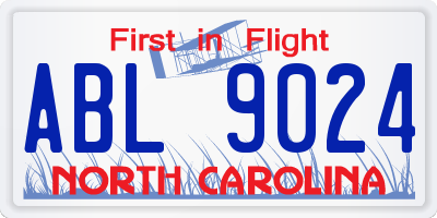 NC license plate ABL9024
