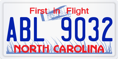 NC license plate ABL9032