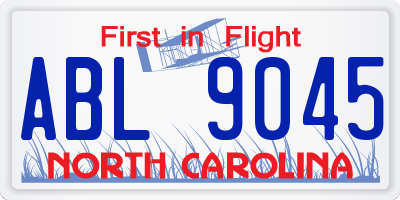 NC license plate ABL9045