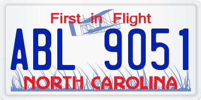 NC license plate ABL9051