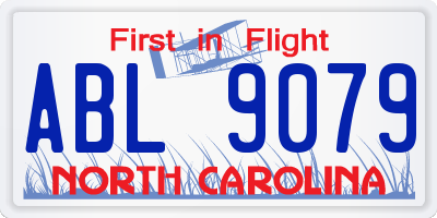 NC license plate ABL9079
