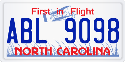 NC license plate ABL9098