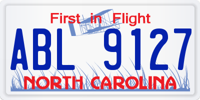 NC license plate ABL9127