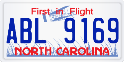 NC license plate ABL9169