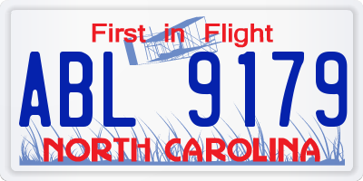 NC license plate ABL9179