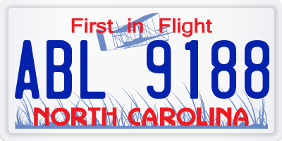 NC license plate ABL9188