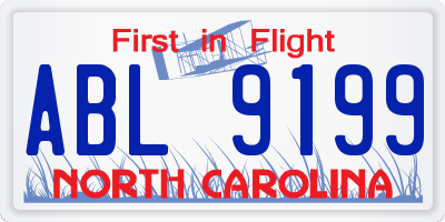 NC license plate ABL9199