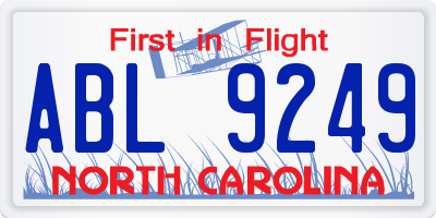 NC license plate ABL9249