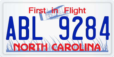 NC license plate ABL9284