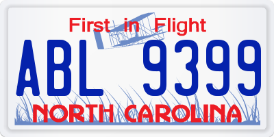 NC license plate ABL9399