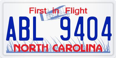 NC license plate ABL9404