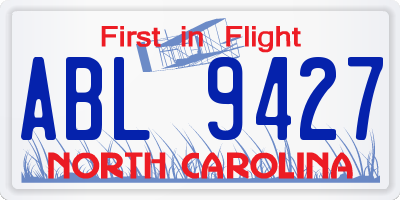 NC license plate ABL9427