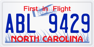 NC license plate ABL9429