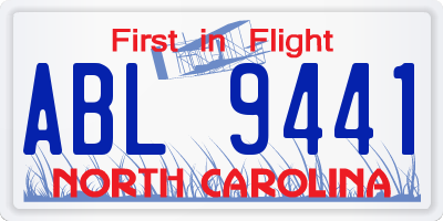 NC license plate ABL9441