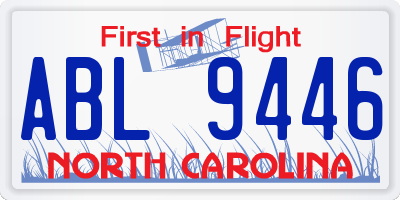 NC license plate ABL9446