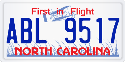 NC license plate ABL9517