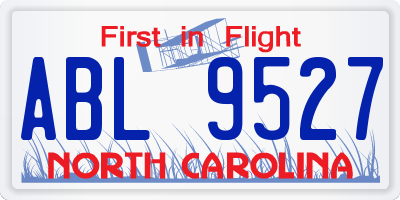 NC license plate ABL9527