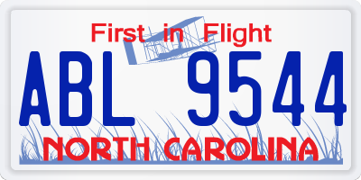 NC license plate ABL9544
