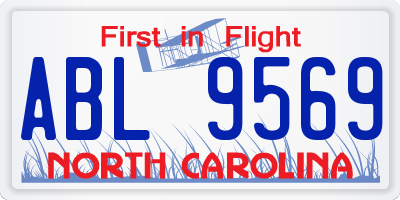 NC license plate ABL9569