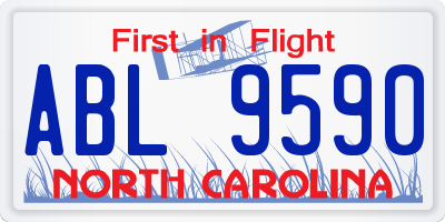 NC license plate ABL9590