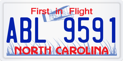 NC license plate ABL9591