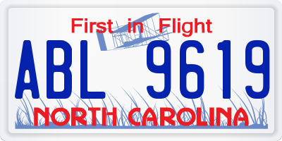 NC license plate ABL9619