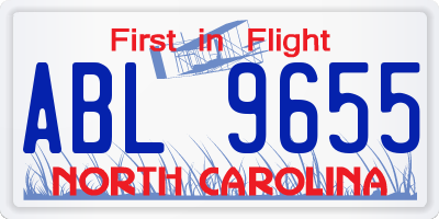 NC license plate ABL9655