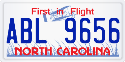 NC license plate ABL9656