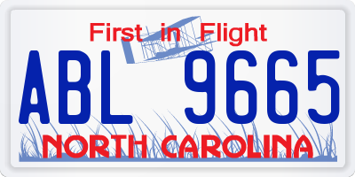 NC license plate ABL9665