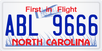 NC license plate ABL9666