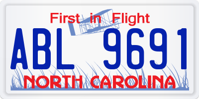 NC license plate ABL9691