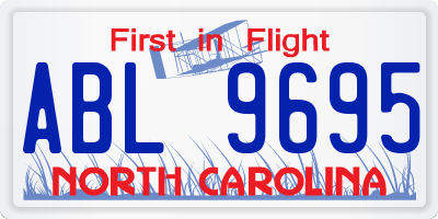 NC license plate ABL9695