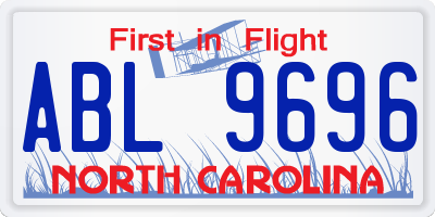 NC license plate ABL9696