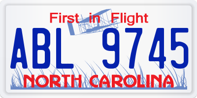 NC license plate ABL9745