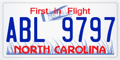 NC license plate ABL9797