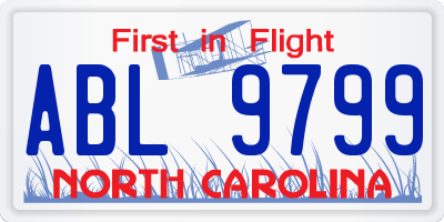 NC license plate ABL9799