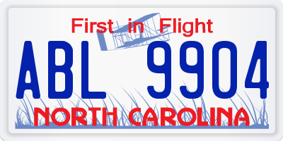 NC license plate ABL9904